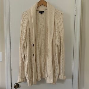 Banana Republic Cream Cable Knit Sha Cardigan Sweater